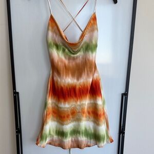 Fiestar Oasis Tie Dye Silky Mini Dress